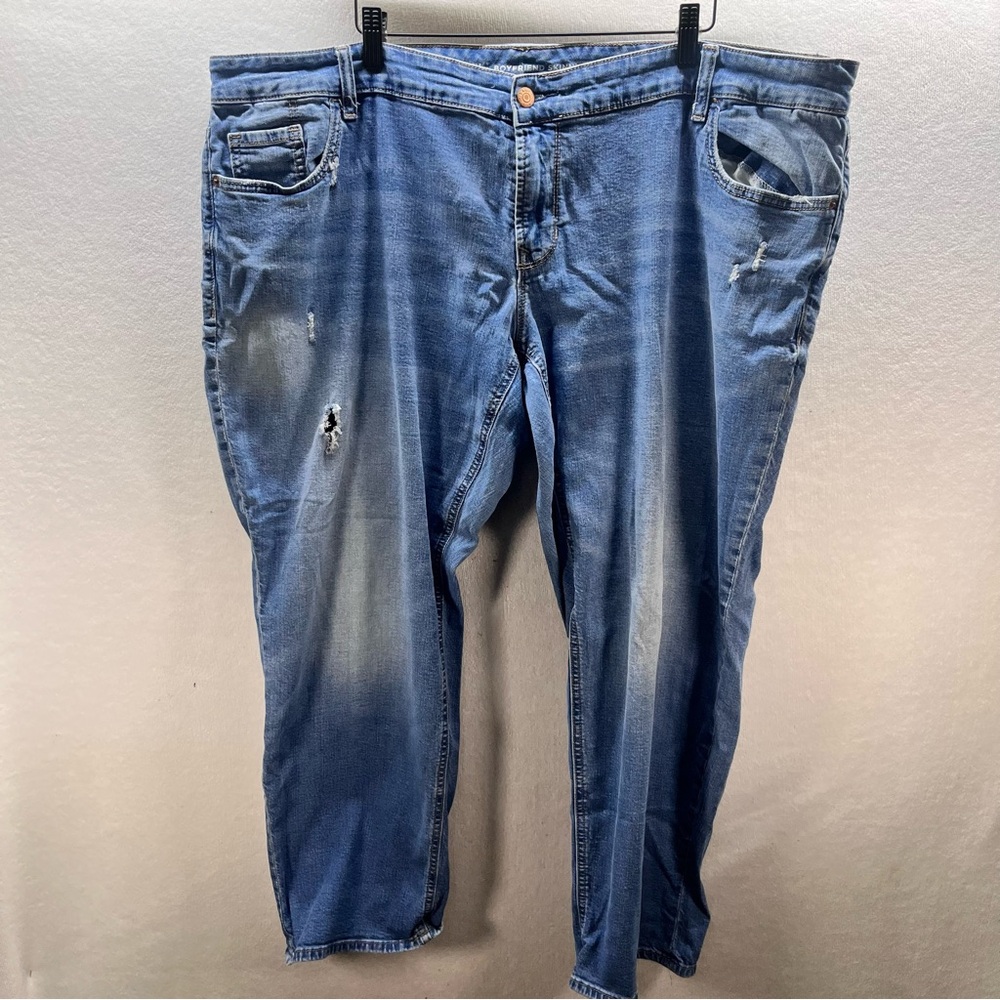 Old Navy Distressed Boyfriend Skinny‎ Jeans Womens 22W Plus Blue Denim 2959